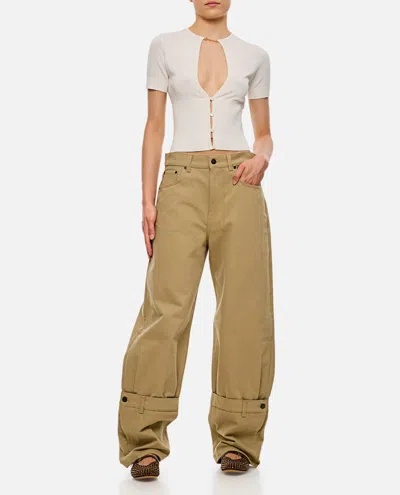 Jacquemus Le Haut Pralu Cut-out Short Sleeves Cardigan In White