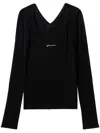 Jacquemus Gold Toned Logo Charm Ribbed Knit Cropped Cardigan In Black