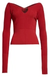 JACQUEMUS LE HAUT PRALU SCALLOP NECK RIB TOP