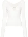 Jacquemus Matte White Ribbed Viscose T-shirt