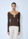 Jacquemus Pralu Ribbed-knit Top In Brown