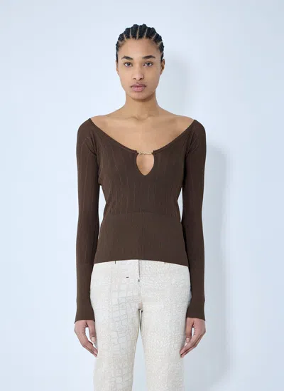 Jacquemus Le Haut Pralu Top In Brown