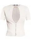 Jacquemus Le Haut Pralu Cut-out Short Sleeves Cardigan In White