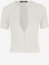 Jacquemus Le Haut Pralu Cut-out Short Sleeves Cardigan In White