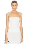 Jacquemus Sierra Ribbed Knit Sleeveless Top In Off White