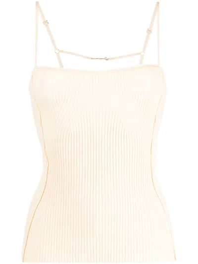 Jacquemus Le Haut Sierra Knitted Top In Neutrals