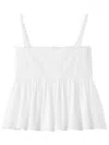 Jacquemus Top Le Haut Traversin White With V-neck And Ruffle Details In Cotton For Women In White