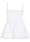 Jacquemus Top Le Haut Traversin White With V-neck And Ruffle Details In Cotton For Women In White