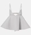 Jacquemus Le Haut Vela Peplum Top In Light Grey