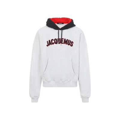 Jacquemus The Baseball Embroidered Hooded Sweatshirt In White
