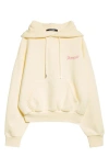 Jacquemus Le Hoodie Corto Embroidered Cotton Fleece Hoodie In Uni Club Beige