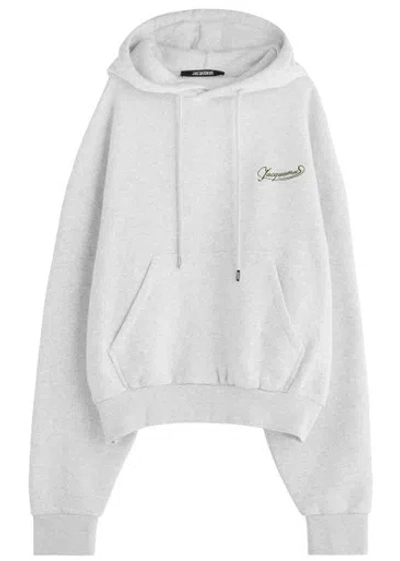 Jacquemus Le Hoodie Corto Hooded Cotton Sweatshirt In Grey