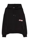 Jacquemus Cotton Sweatshirt With Embroidered Varsity Patch In Black