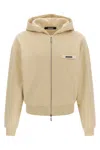 Jacquemus 'ribbed Cuffs Hoodie Hem' In Sand