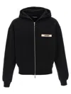 Jacquemus The Gros Grain Zip-up Hooded Sweatshirt In Black