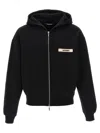 Jacquemus The Gros Grain Zip-up Hooded Sweatshirt In Black