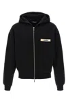 Jacquemus Gros Grain Zip-up Hooded Sweatshirt In Black