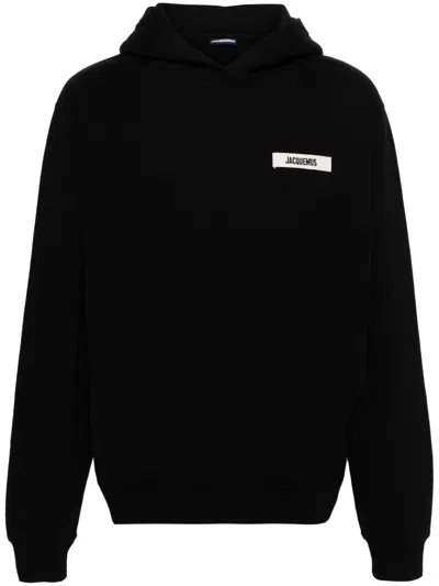 Jacquemus Le Hoodie Gros Grain In Black