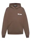 Jacquemus Gros Grain Hooded Sweatshirt In Brown