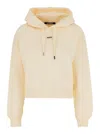 Jacquemus Cotton Hoodie With Drawstring Hood And Ribbed Details In Neutral