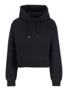 Jacquemus Le Grosgrain Logo Cotton Fleece Crop Hoodie