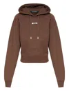 Jacquemus Drawstring Hood Gros-grain Hoodie In Brown