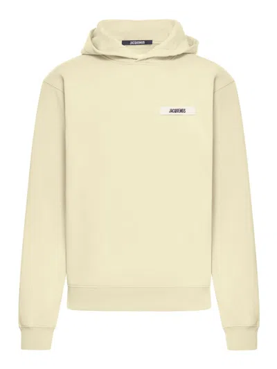 Jacquemus Le Hoodie Zip Gros Grain In Yellow