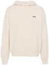 Jacquemus Light Beige Hooded Sweatshirt With Minimalist Design In Beige