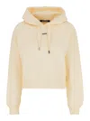 Jacquemus 'le Hoodie Gros Grain' Beige Cropped Hoodie With Drawstring Hood And Logo Patch On The Front In Cott In Neutral