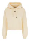 Jacquemus Le Hoodie Gros Grain Beige Cropped Hoodie With Drawstring Hood And Logo Patch On The Front In Cotton In Orange