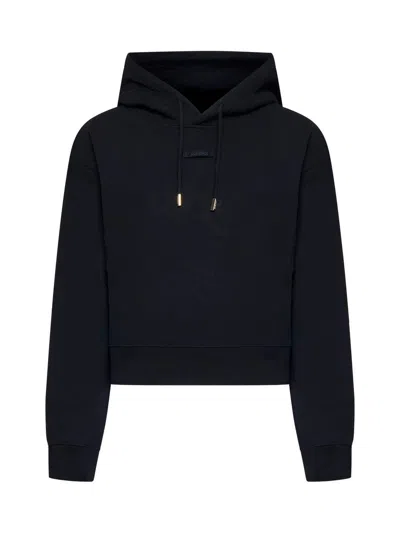 Jacquemus Le Hoodie Gros Grain In Black