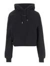 Jacquemus Le Hoodie Gros Grain Black Cropped Hoodie With Drawstring Hood And Logo Patch On The Front In Cotton In Black