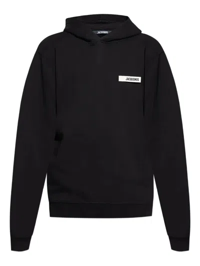 Jacquemus Le Hoodie Gros Grain In Black
