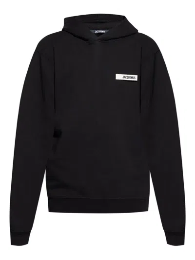 Jacquemus Le Hoodie Gros Grain In Black