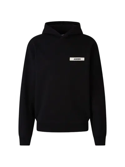 Jacquemus Le Hoodie Gros Grain In Black