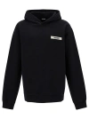 Jacquemus Le Hoodie Gros-grain Black Hoodie With Logo Patch In Cotton Man In Black