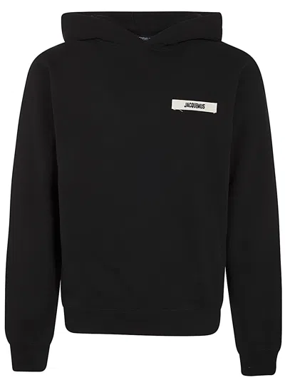 Jacquemus Le Hoodie Gros Grain In Black