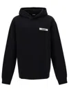 JACQUEMUS 'LE HOODIE GROS-GRAIN' BLACK HOODIE WITH LOGO PATCH IN COTTON MAN