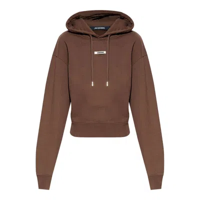 Jacquemus Le Hoodie Gros Grain In Brown