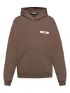 Jacquemus Ribbed Hooded Sweater Relaxed Fit In Brown