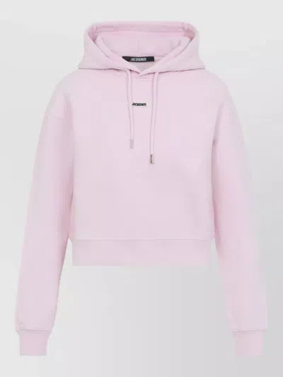 Jacquemus Le Hoodie Gros Grain Cotton Hooded Top In Pink