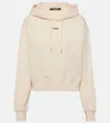 Jacquemus Cotton Hoodie With Drawstring Hood And Ribbed Details In Beige