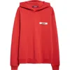 Jacquemus Le Hoodie Gros Grain Cotton Hoodie In Red