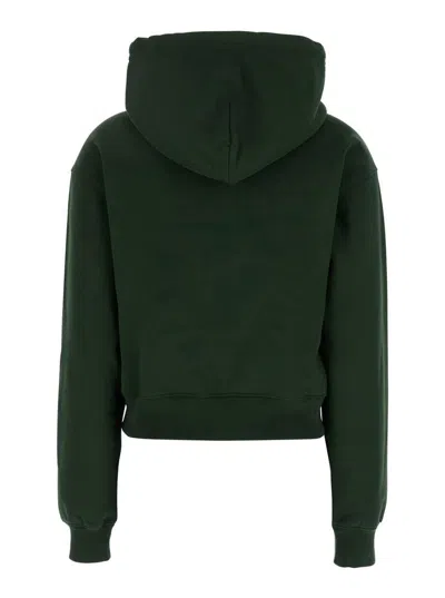 Jacquemus 'le Hoodie Gros Grain' Green Hoodie With Logo Patch On The Front
