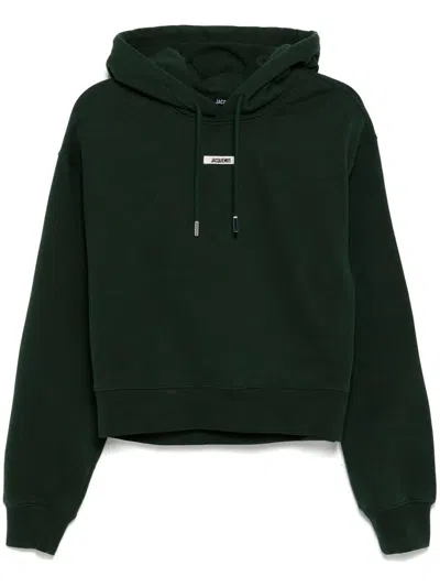 Jacquemus Le Hoodie Gros Grain Hooded Cotton Sweatshirt In Animal Print
