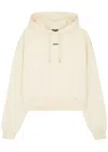 Jacquemus Cotton Hoodie With Drawstring Hood And Ribbed Details In Beige