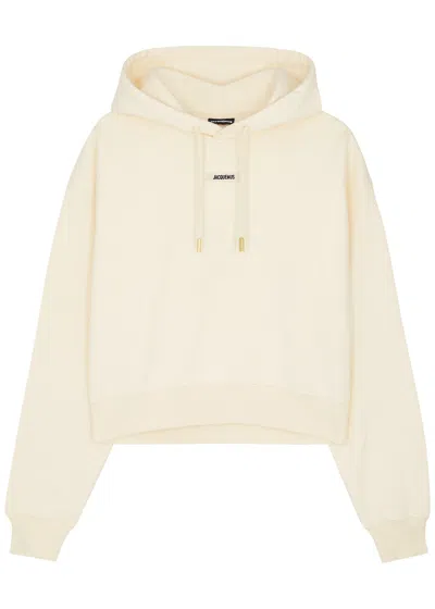 Jacquemus Le Hoodie Gros Grain Hooded Cotton Sweatshirt In Beige