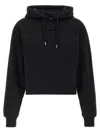 Jacquemus Le Grosgrain Logo Cotton Fleece Crop Hoodie