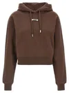 Jacquemus Drawstring Hood Gros-grain Hoodie In Brown