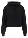 Jacquemus Le Grosgrain Logo Cotton Fleece Crop Hoodie